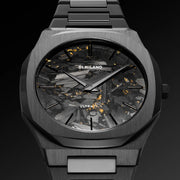 D1 Milano Ultra Thin Two Tone Black Steel Strap Watch for Men - D1-UTBJ31