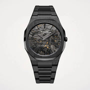 D1 Milano Ultra Thin Two Tone Black Steel Strap Watch for Men - D1-UTBJ31