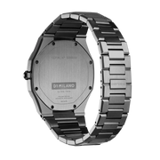 D1 Milano Ultra Thin Black Dial Gray Steel Strap Watch for Men - D1-UTBJ15