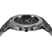 D1 Milano Ultra Thin Black Dial Gray Steel Strap Watch for Men - D1-UTBJ15