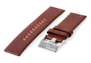 Diesel Mega Chief Chronograph Black Dial Brown Leather Strap Watch For Men - DZ4290