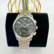 Emporio Armani Paolo Chronograph Grey Dial Two Tone Steel Strap Watch For Men - AR11527