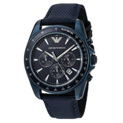 Emporio Armani Sportivo Chronograph Blue Dial Blue Nylon Strap Watch for Men - AR6132