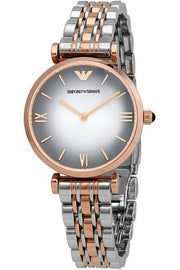 Emporio Armani Gianni T Bar Grey Dial Two Tone Steel Strap Watch For Women - AR1725