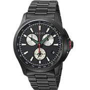 Gucci G-Timeless Chronograph Black Dial Black Steel Strap Watch For Men - YA126268