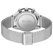 Hugo Boss Pilot Edition Chronograph Black Dial Silver Mesh Bracelet Watch for Men - 1513886
