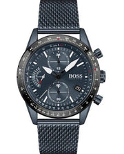 Hugo Boss Pilot Edition Chronograph Blue Dial Blue Mesh Bracelet Watch for Men - 1513887