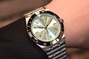Breitling Chronomat Automatic 36 Green Dial Silver Steel Strap Watch for Women - A10380101L1A1