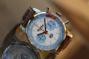 Breitling Top Time Deus Limited Edition White Dial Brown Leather Strap Watch for Men - A233112A1A1X1