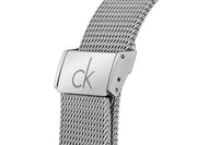 Calvin Klein Minimal Silver Dial Silver Mesh Bracelet Watch for Men - K3M2112Z