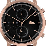 Lacoste Replay Chronograph Black Dial Brown Leather Strap Watch for Men - 2011257