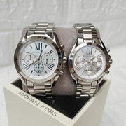 Michael Kors Bradshaw Chronograph Silver Dial Silver Steel Strap Watch for Men - MK5535