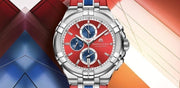 Maurice Lacroix Aikon Beach Volley Vikings Limited Edition Red Dial Red Rubber Strap Watch for Men - AI1018-SS001-530-6