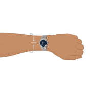 Maserati Triconic Quartz Blue Dial Silver Steel Strap Watch For Men - R8853139002