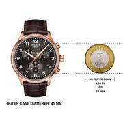 Tissot Chrono XL Black Dial Brown Leather Strap Watch For Men - T116.617.36.057.01