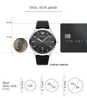 Emporio Armani Ruggero Black Dial Black Leather Strap Watch for Men - AR11193