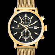 Maserati Epoca 42mm Black Dial Gold Mesh Bracelet Watch For Men - R8873618007