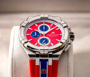 Maurice Lacroix Aikon Beach Volley Vikings Limited Edition Red Dial Red Rubber Strap Watch for Men - AI1018-SS001-530-6