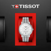 Tissot T Classic Carson Premium Powermatic 80 White Dial Silver Steel Strap Watch For Men - T122.407.11.031.00
