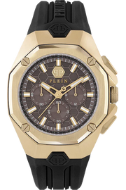 Philipp Plein Hyper Sport Chronograph Gold Dial Black Silicone Strap Watch for Men - PWTBA0423