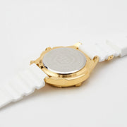 Philipp Plein The Skull Gold Dial White Silicone Strap Watch for Men - PWAAA1221