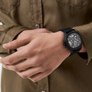 Philipp Plein High-Conic Automatic Black Dial Black Silicone Strap Watch for Men - PWRAA0923