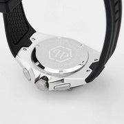 Philipp Plein Octagon Silver Dial Black Silicone Strap Watch for Men  - PWTBA0123