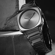 D1 Milano Square Gray Dial Grey Steel Strap Watch for Men - D1-SQBJ11