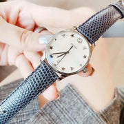Gucci G-Timeless Signature Mother of Pearl Star Dial Blue Watch For Women - YA126588