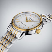 Tissot T Classic Carson Automatic White Dial Two Tone Steel Strap Watch for Men - T085.407.22.011.00