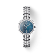 Tissot T Lady Flamingo Mother of Pearl Blue Dial Silver Steel Strap Watch For Women - T094.210.11.121.00
