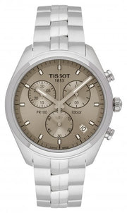 Tissot PR 100 Chronograph Grey Dial Silver Steel Strap Watch for Men - T101.417.11.071.00