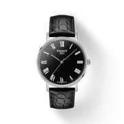 Tissot T Classic Dream Black Dial Black Leather Strap Watch for Men - T122.410.16.053.00