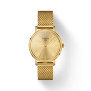 Tissot Everytime Lady Gold Dial Gold Mesh Bracelet Watch for Women - T143.210.33.021.00