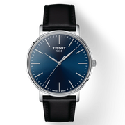 Tissot Everytime Gent Blue Dial Black Leather Strap Watch for Men - T143.410.16.041.00