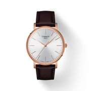Tissot Everytime Gent Silver Dial Brown Leather Strap Watch for Men - T143.410.36.011.00