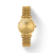 Tissot Everytime Lady Gold Dial Gold Mesh Bracelet Watch for Women - T143.210.33.021.00