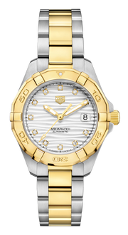 Tag Heuer Aquaracer Automatic Diamonds Silver Dial Two Tone Steel Strap Watch for Women - WBD2321.BB0320