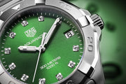 Tag Heuer Aquaracer Diamonds Emerald Green Dial Watch for Women - WBD1316.BA0740