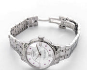 Tissot Chemin Des Tourelles Powermatic 80 Rubies Mother of Pearl Dial Silver Steel Strap Watch For Women - T099.207.11.113.00