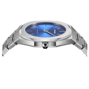 D1 Milano Ultra Thin Blue Dial Silver Steel Strap Watch for Men - D1-UTBJ09