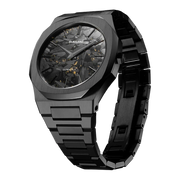 D1 Milano Ultra Thin Two Tone Black Steel Strap Watch for Men - D1-UTBJ31