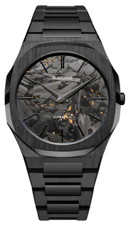 D1 Milano Ultra Thin Two Tone Black Steel Strap Watch for Men - D1-UTBJ31