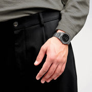 D1 Milano Ultra Thin Re-Gun Black Dial Gray Steel Strap Watch for Men - D1-UTBJ41