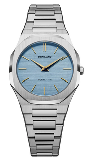 D1 Milano Ultra Thin Blue Dial Silver Steel Strap Watch for Women - D1-UTBL17