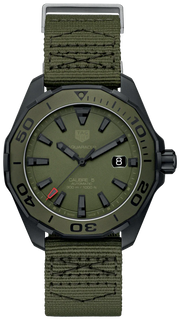 Tag Heuer Aquaracer Automatic Green Dial Khakhi Green Nylon Strap Watch for Men - WAY208E.FC8222