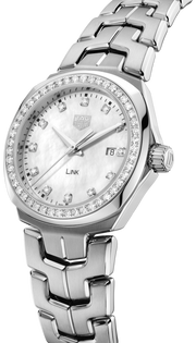 Tag Heuer Link Quartz Diamonds Mother of Pearl Dial Silver Steel Strap Watch for Women - WBC1316.BA0600