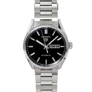 Tag Heuer Carrera Day Date Automatic Black Dial Silver Steel Strap Watch for Men - WBN2010.BA0640