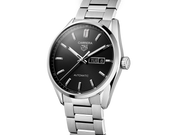 Tag Heuer Carrera Day Date Automatic Black Dial Silver Steel Strap Watch for Men - WBN2010.BA0640