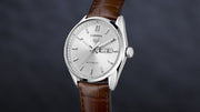 Tag Heuer Carrera Day Date Silver Dial Brown Leather Strap Watch for Men - WBN2011.FC6484